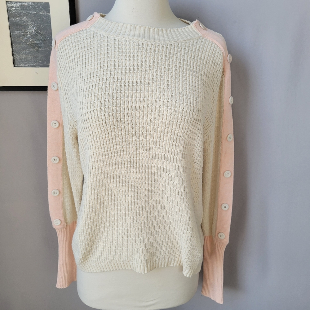 Aldo Martins Crew‎ Neck Button Sleeve Sweater M L